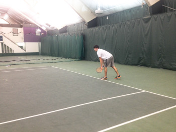 Lucas Valota playing tennis