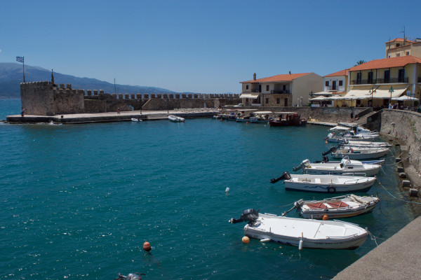 The local port of Nafpaktos in Greece