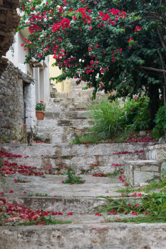 Stairway leads to the Nafpaktos castle.