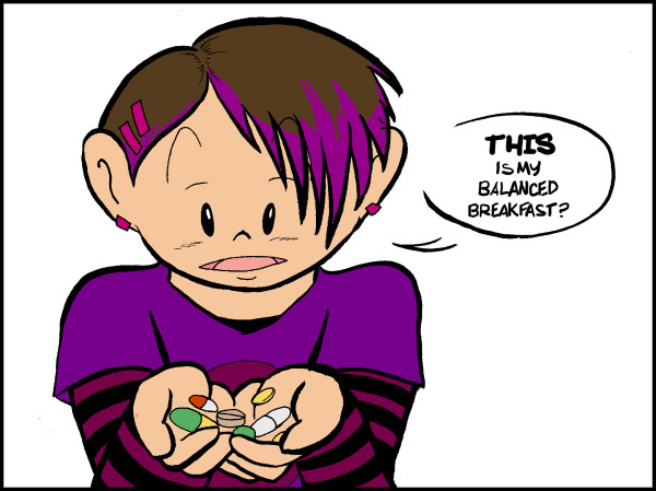 women holding pills in her hands