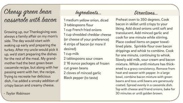 cheesy green bean casserole with bacon recipe