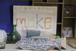 Pictures and crafts made at the Make Art Studio