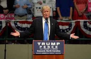 Trump gestures at a campaign rally in Concord, N.C., Thursday, Nov. 3. (Photo:Tribune News Service)