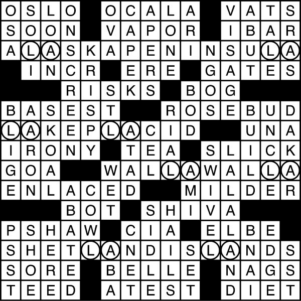 crossword puzzle