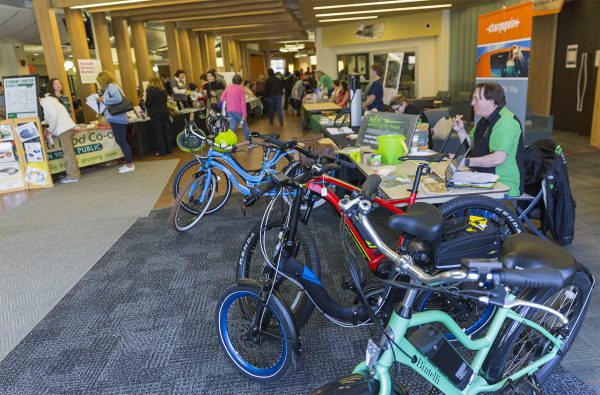 Different bikes out on display to help teach students about alternative transportation. Photos by Andrei Pop