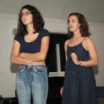 Aliahna Porter (Antigone) and Laura Lilly Cotten (Ismene) act out a dramatic scene from the play