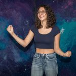 Aliahna Porter (Antigone) at the conclusion of a successful rehearsal