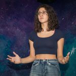 Aliahna Porter (Antigone) rehearses her lines