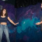 Nathan Corliss (Haemon) and Aliahna Porter (Antigone) rehearse an emotional scene from the play