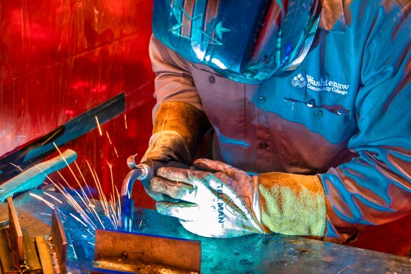 WCC instructor Nathan Oliver demonstrates welding during Free College Day Sept. 30. Photo by Jennifer F. Sansbury