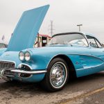 Kurt Michael’s 1961 Corvette was among the class cars on display at the annual Cars and Bikes on Campus, a car and motorcycle show Sept. 30. Photo by Jennifer F. Sansbury