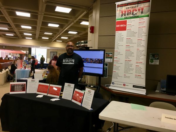 HCBU representative Sean Rouse visited campus to reach out to students. Lilly Kujawski | Washtenaw Voice