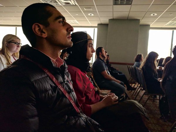 Preetam Shokar focuses in at one of the Editor sessions. Vardan Sargsyan | Washtenaw Voice