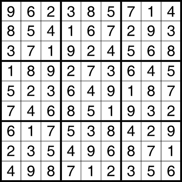Sudoku Answers for 2018-12-17