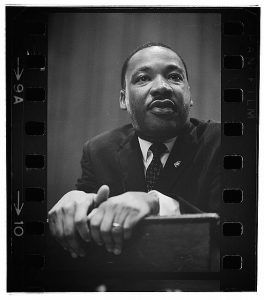 Martin Luther King, black and white image