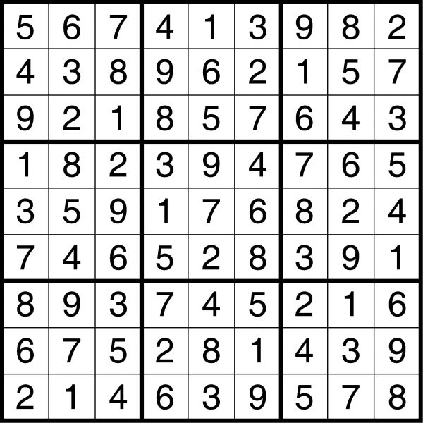 Sudoku Answers for 2019-01-14
