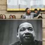 Monica Lewis Patrick, popularly known as the “Water Warrior”, spoke during the 2019 Women’s March in Detroit about water justice. Sara Faraj | Photo Editor