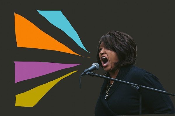 Michigan State Representative Sherry Gay-Dagnogo spoke passionately at the rally. Photo Illustration by Sara Faraj | Washtenaw Voice