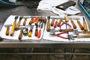 Tools used for sculpting the ice. Danny Villalobos | Washtenaw Voice