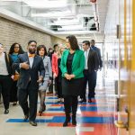 Gov. Gretchen Whitmer toured the Advanced Transportation Center on campus before speaking at the Workforce Pipeline Summit in the Morris Lawrence Building. Sara Faraj | Washtenaw Voice