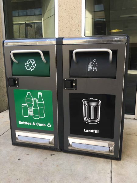 Outdoor “Big Belly” recycling bins can be found around campus to make recycling more convenient for students. Lilly Kujawski | Washtenaw Voice