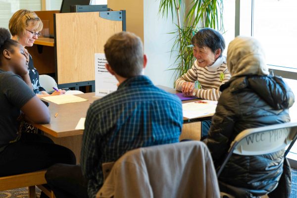 May Watanabe shares her story to a group of student, describing what it was like to be in college one day and a Japanese concentration camp the next. Lily Merritt | Washtenaw Voice