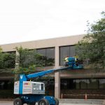 A window installation took place outside the Technical & Industrial building. Lily Merritt | Washtenaw Voice