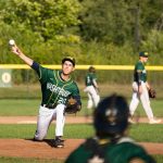 Chad Reeves pitches at a WCC home game. Lily Merritt | Washtenaw Voice
