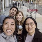 Lily Merritt, Weevern Gong, Vardan Sargsyan and Claire Convis pose for a selfie.
