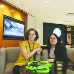 Kristin Thomas and Weevern Gong at the Grand Hyatt hotel where the conference was held.