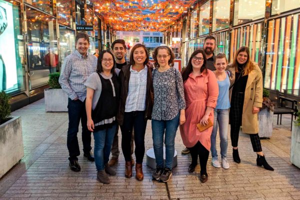 The Voice contingent stopped for a group shot on a street in Washington.