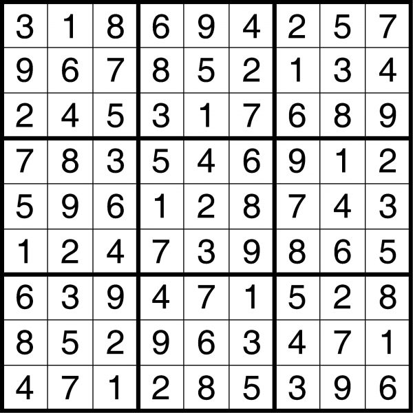 Sudoku answers 12.03.2019