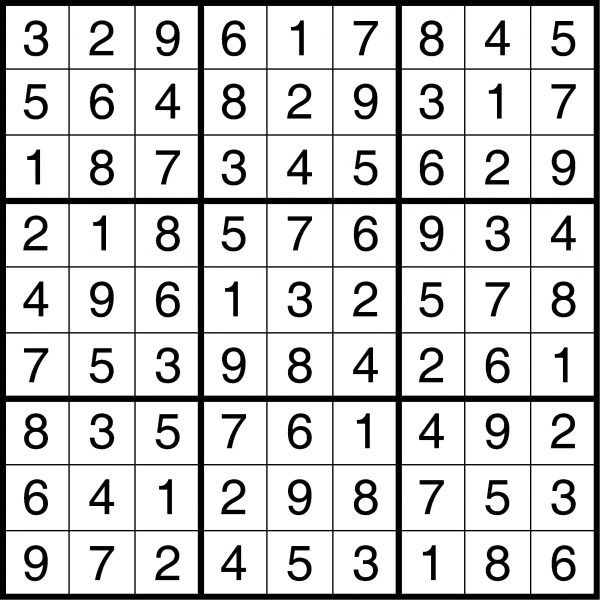 Sudoku answers 03/10/2020