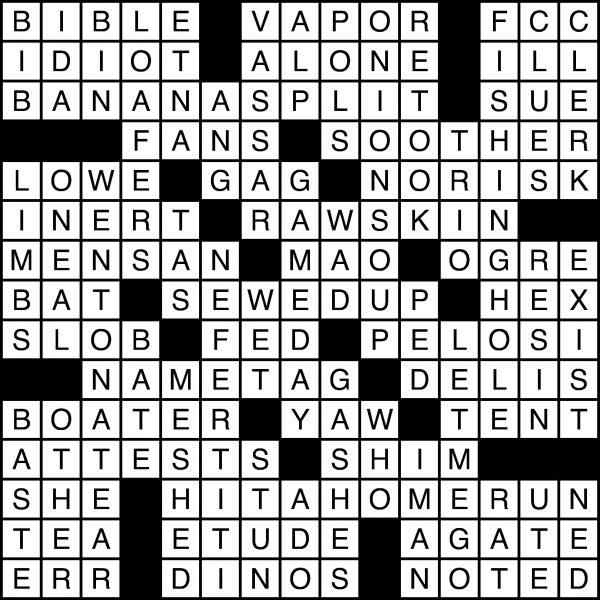 Crossword answers 03/10/2020