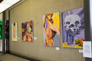 The WCC student art exhibit will be up in the Student Center until April 6, with a formal reception from 5 to 7 p.m. on April 2. Art was created by students in various art classes at the college. Lilly Kujawski | Washtenaw Voice