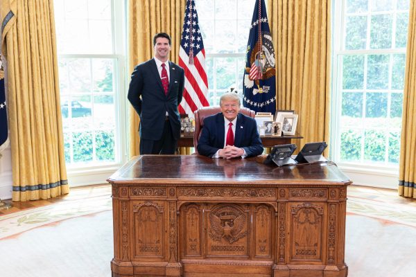 Mark Campbell visited President Trump on April 14, 2020, to discuss his COVID-19 experience. Courtesy of Mark Campbell