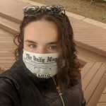 Staff writer Cydney Heed wears a mask while attending in-person class. Cydney Heed | Washtenaw Voice
