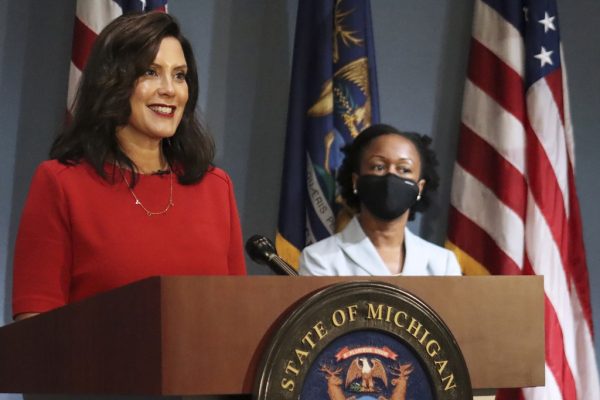 Governor Gretchen Whitmer addresses the state in Lansing on Wednesday, Sept. 16, 2020. Photo: Michigan Office of the Governor