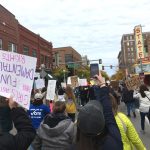 The march passing through State St. Weevern Gong | Washtenaw Voice