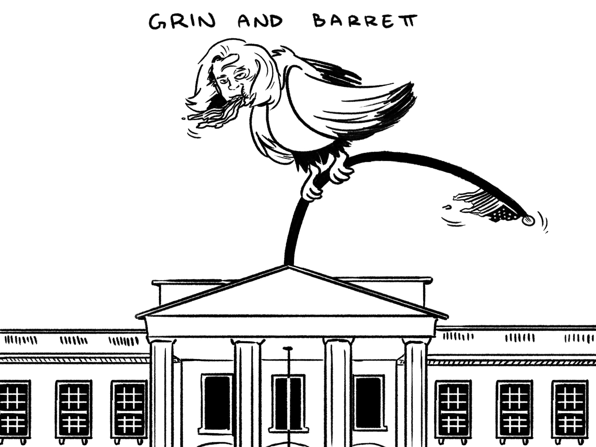 Grin and Barrett editorial comic