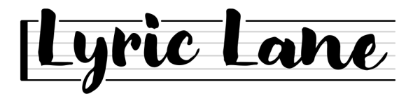 The words "Lyric Lane" are written in a script font across a musical staff.